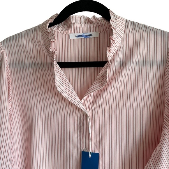 NWT Samsøe Samsøe Suzia Dress, Pumpkin Stripe, Size XL - Picture 6 of 12